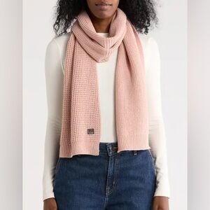 Allsaints Mixed Stitch Scarf Misty Rose Pink Womens